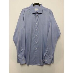 Eton Dress Shirt Mens 44 / 17.5 Blue Contemporary Fit Gaza 45 Button Up XL
